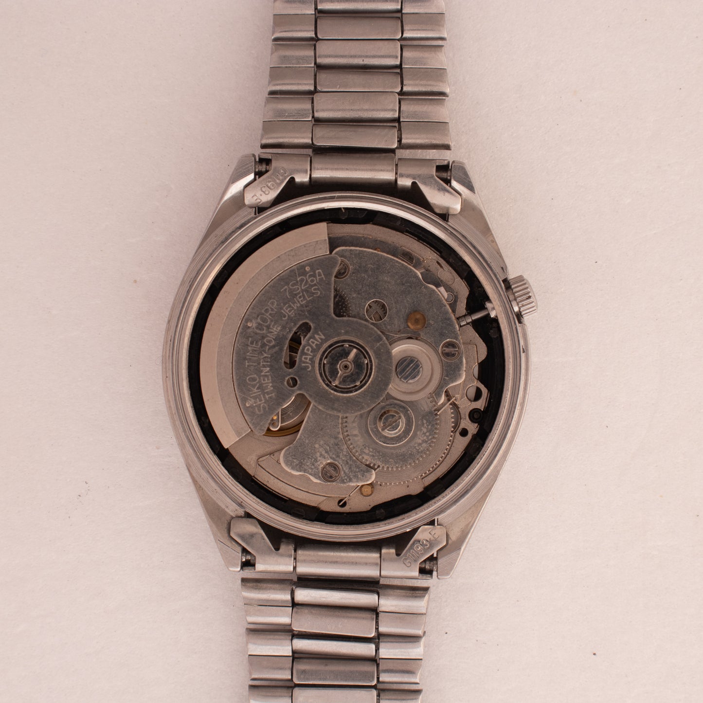 Vintage Seiko 5 Automatic 7S26-8000 Men's Watch Arabic/English Day Black Dial
