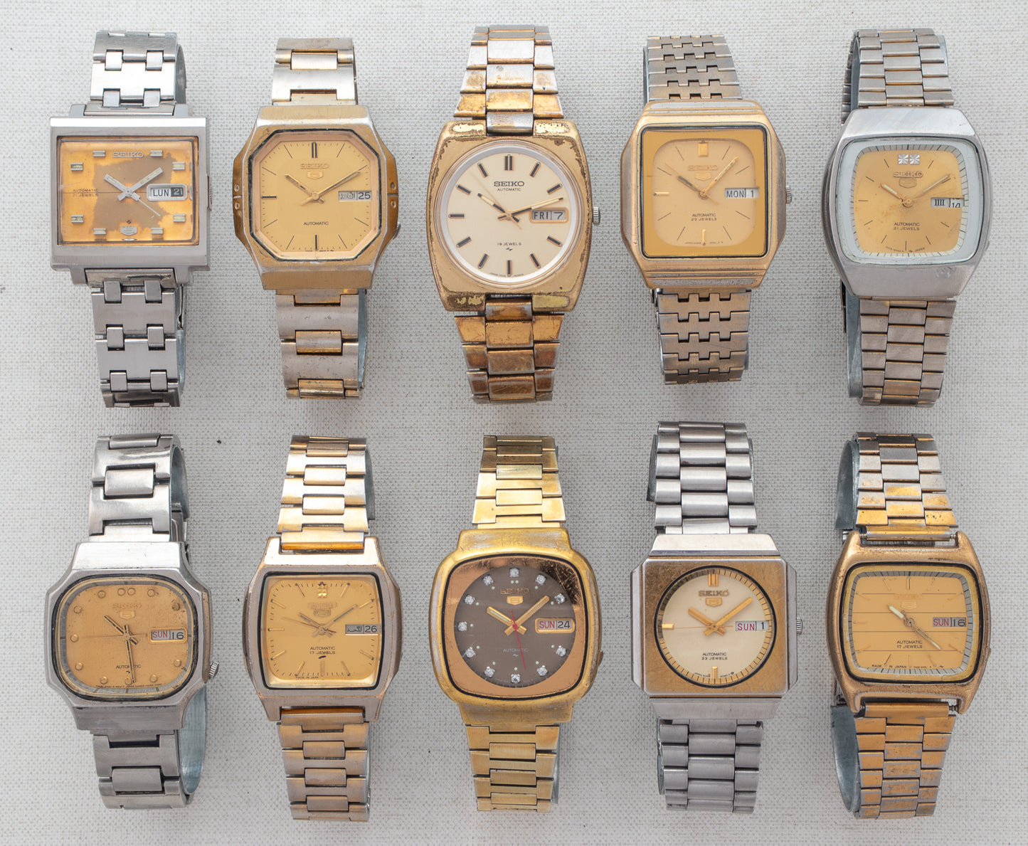 Vintage Seiko Automatic Gold & Champagne Collection | Refs: 6119-5000, 7009-5620, 7006-6000, 6349-5000, 7019-5420, 7009-529B, 7009-5862, 7009-5140, 6349-6050, 7009-2031