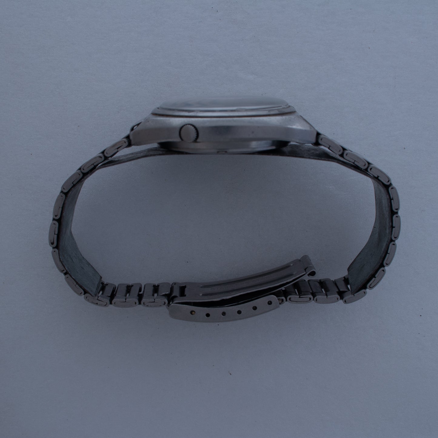 Vintage Seiko 5 Automatic Men's Watch 7009-8580 Black Dial Silver Accents Rare