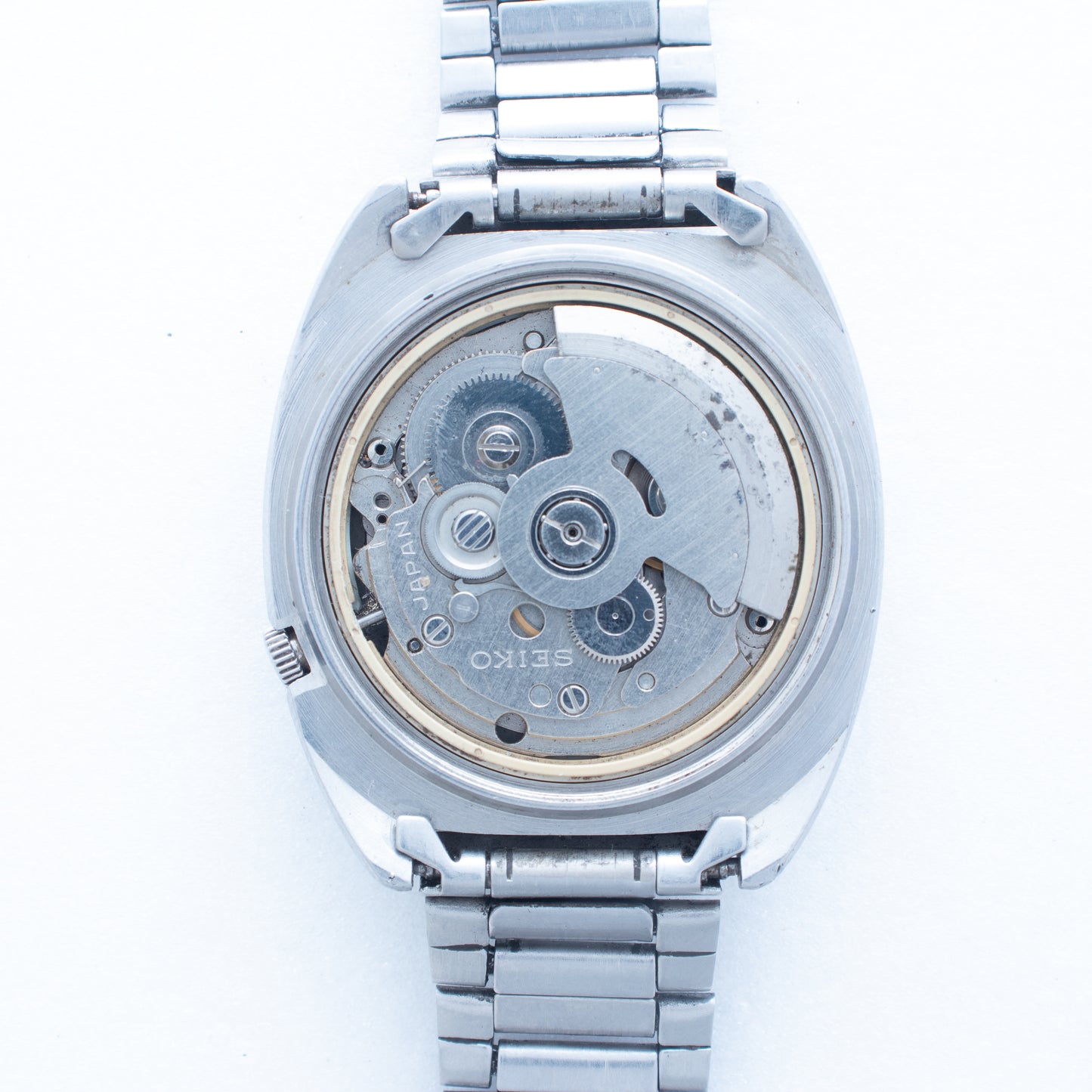 Vintage Seiko 5 Automatic Men's Watch 7009-8580 Black Dial Silver Accents Rare