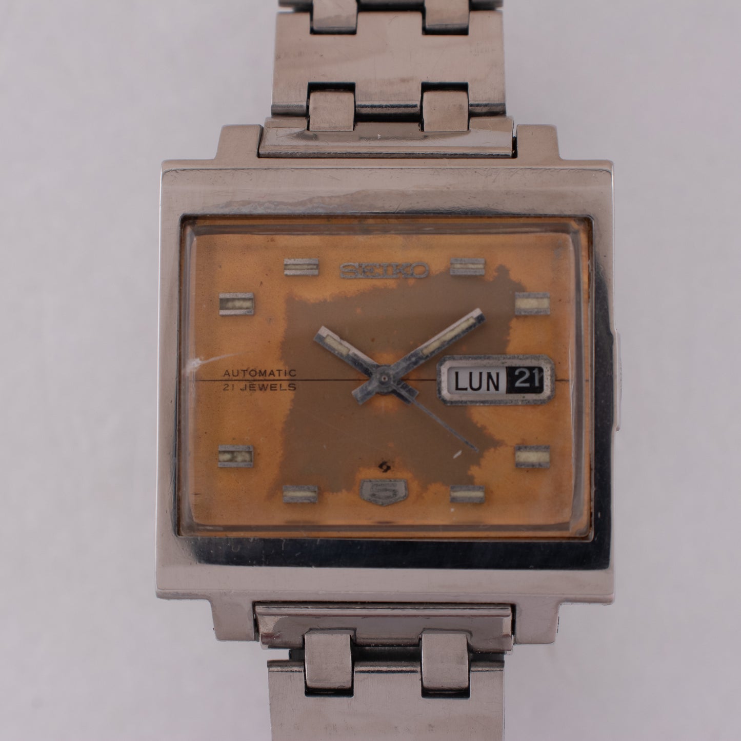 Vintage Seiko 5 Auto Square Case 6119-5000 Rare Patina/Tropical Dial 1969 Watch