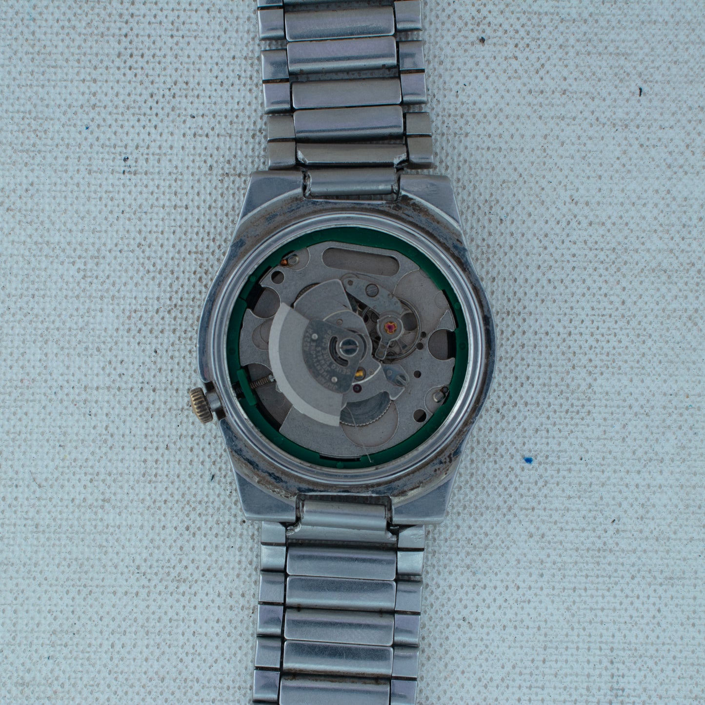 Vintage Seiko 5 Auto Unsex Watch Deep Blue Dial 4227-00C0 21J Arabic/English Day