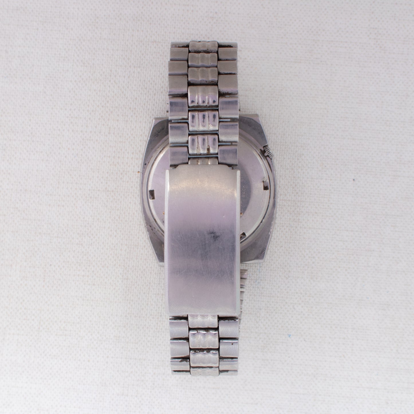 Vintage Seiko 5 Auto Watch 6309-5100 Blue Textured Dial TV Case, Bilingual Days
