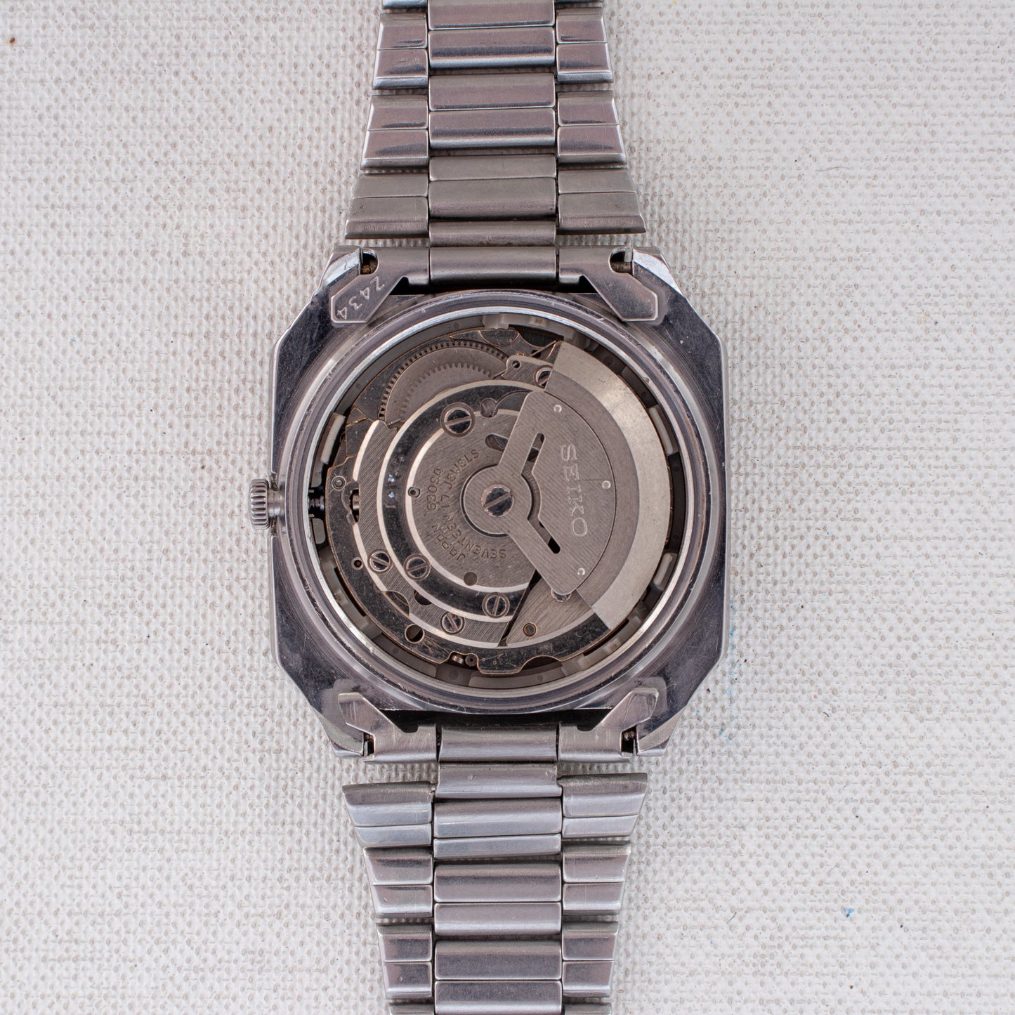 Vintage Seiko 5 Auto Watch 6309-5510 Blue Dial TV Case Arabic English Days MINT