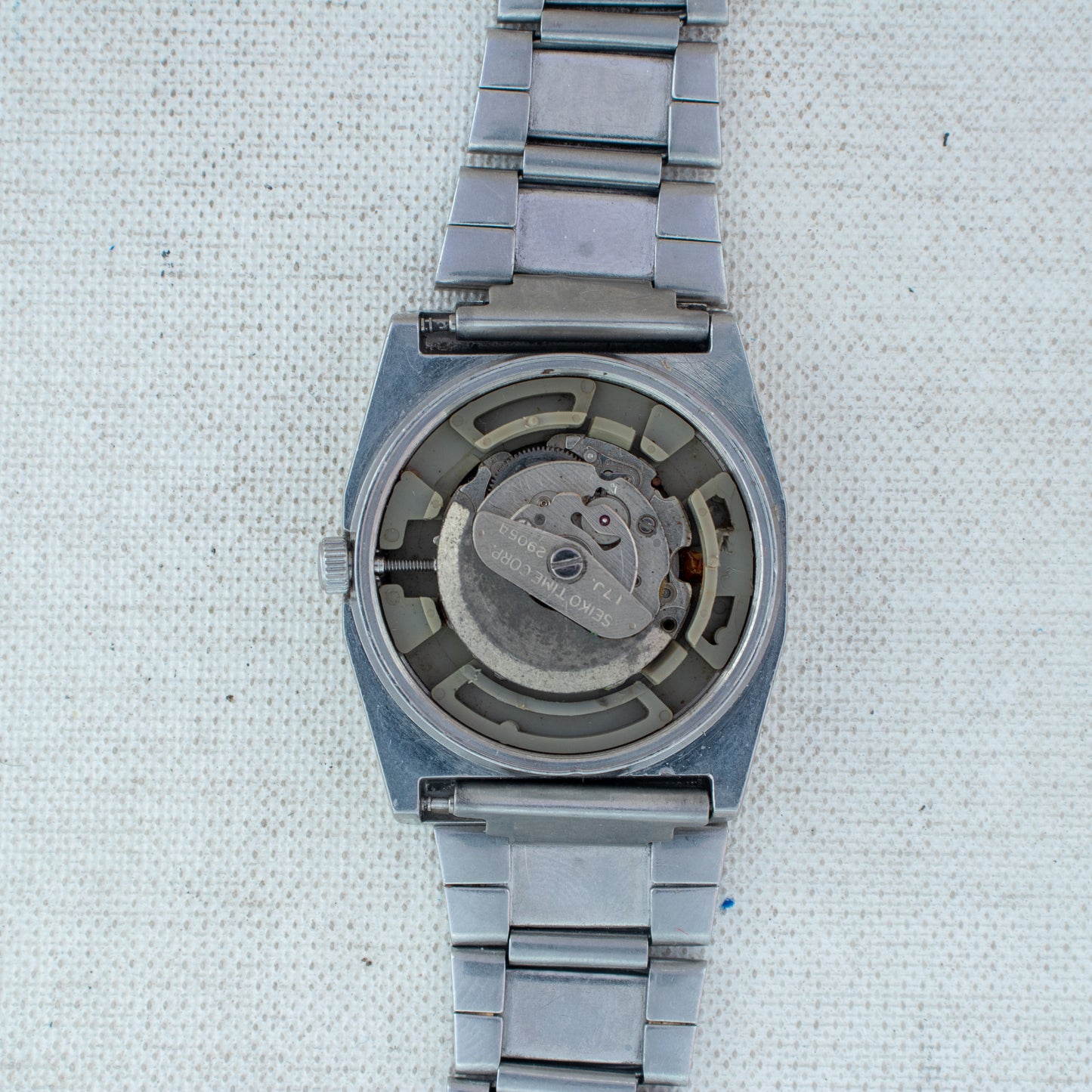Vintage Seiko 5 Auto Watch Black & Gold TV Dial 2906-075A English/Arabic Day