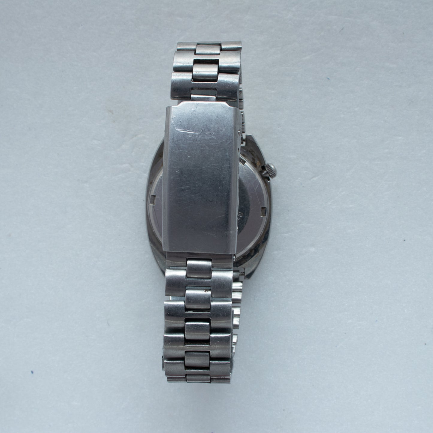 Vintage Seiko 5 Automatic 6309-5120 Black Dial TV Case Watch Italian/English Day