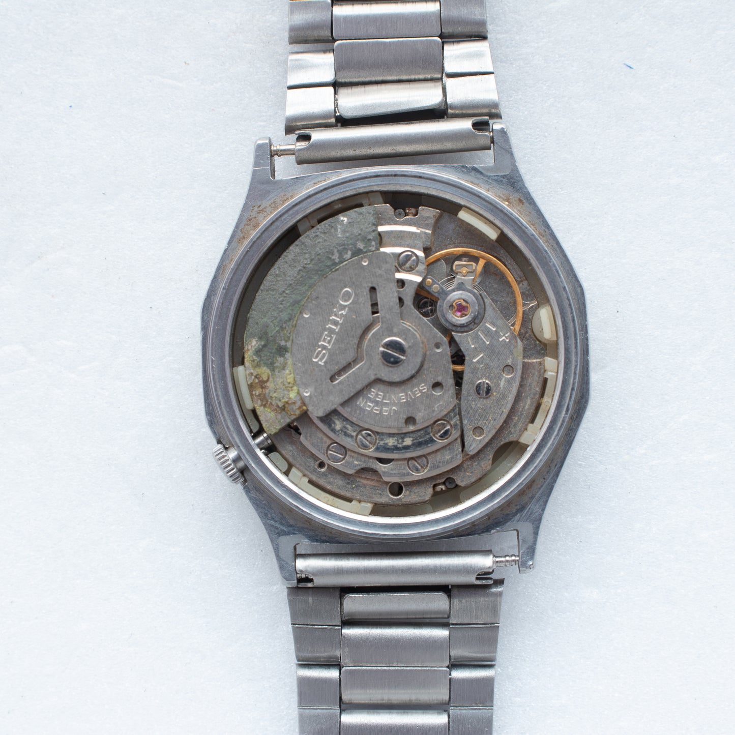 Vintage Seiko 5 Automatic 6309-584A Hexagonal Case Black Dial Rare Watch 1983