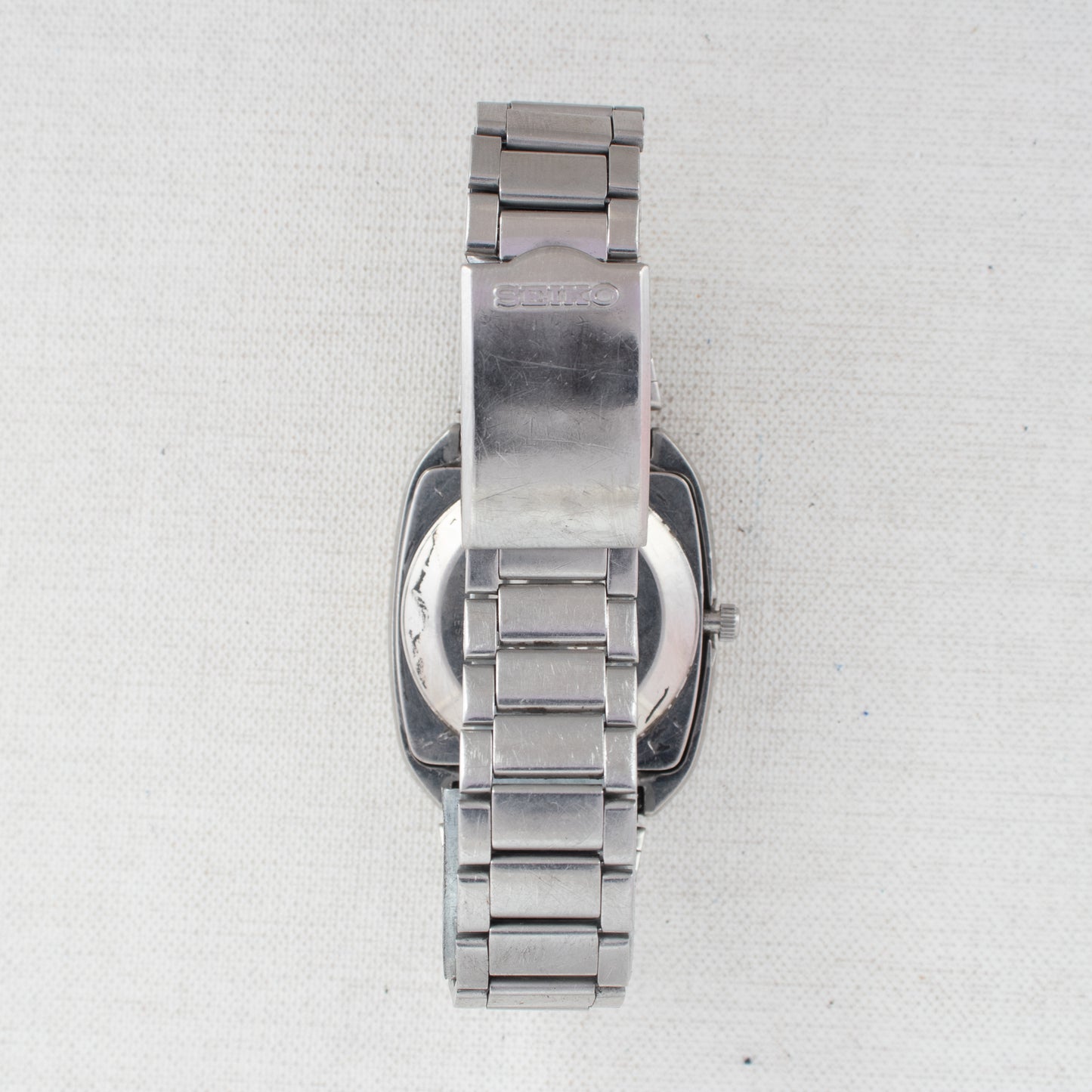 Vintage Seiko 5 Automatic 6319-5050 Silver Dial TV Case Arabic English Day Watch