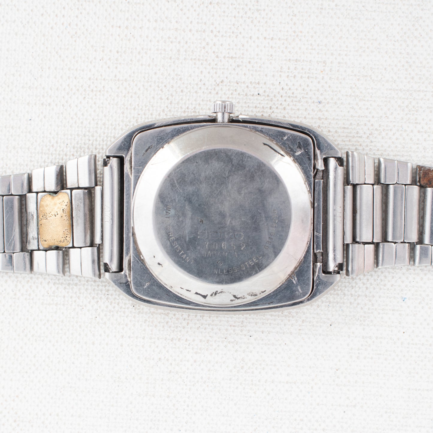 Vintage Seiko 5 Automatic 6319-5050 Silver Dial TV Case Arabic English Day Watch
