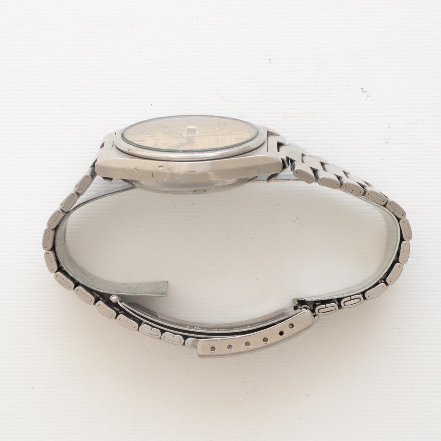 Vintage Seiko 5 Automatic 7019-8180 Texture Grid Dial 21J Watch, Unique Dial