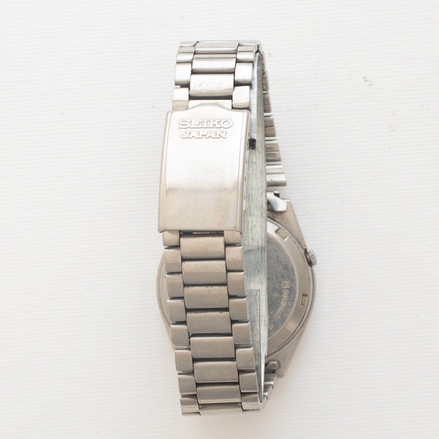 Vintage Seiko 5 Automatic 7019-8180 Texture Grid Dial 21J Watch, Unique Dial