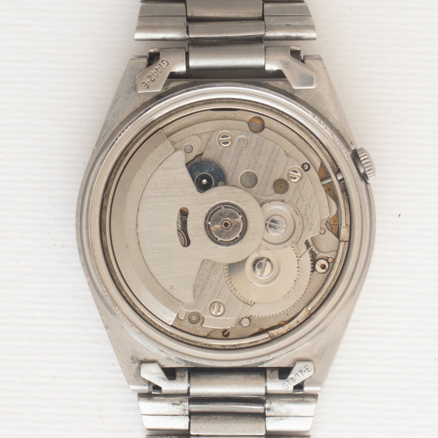 Vintage Seiko 5 Automatic 7019-8180 Texture Grid Dial 21J Watch, Unique Dial