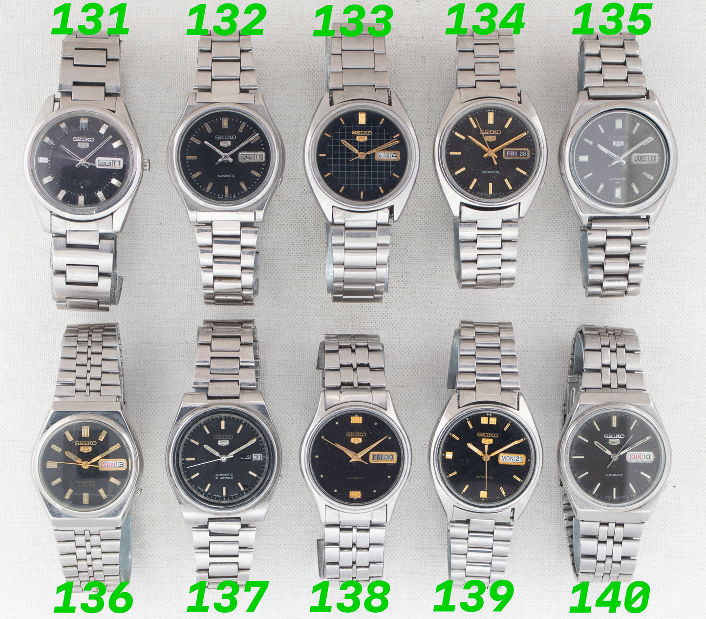Vintage Seiko 5 Automatic Collection | Sleek Black Dials | Refs: 6309-8880, 6309-626M, 6309A, 6309-8230, 7009-876J, 6309-8820, 7009-7031, 7009-3100, 6309-8840, 6309-872M