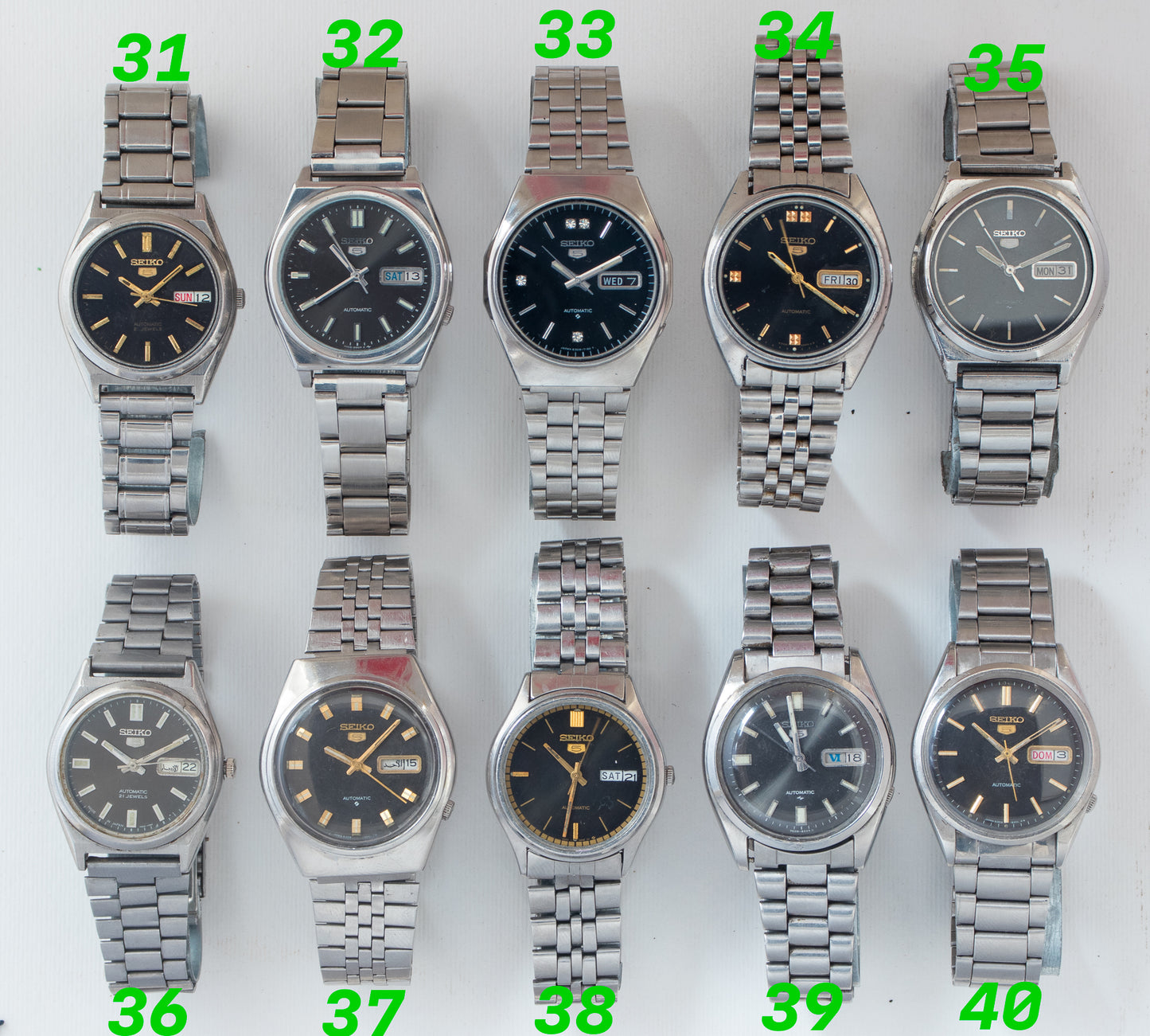 Vintage Seiko 5 Automatic Collection | Black Dials | Rare Models: 7S26-0070, 7009-8720, 6309-720C, 6309-8840, 7009-8760, 7S26-1590, 6309-8210, 6309-8500, 7009-8210, 6309-8230