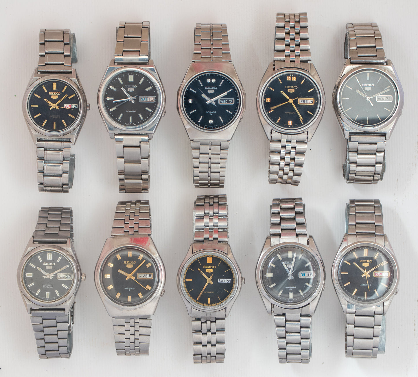 Vintage Seiko 5 Automatic Collection | Black Dials | Rare Models: 7S26-0070, 7009-8720, 6309-720C, 6309-8840, 7009-8760, 7S26-1590, 6309-8210, 6309-8500, 7009-8210, 6309-8230