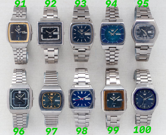 Vintage Seiko 5 Automatic Blue Dials | TV Cases | Refs: 6309-549A, 6309-5030, 6309-5090, 6309-5100, 6119-5401, 6309-566A, 6309-522A, 6309-5510, 6309-545A, 7009-8210