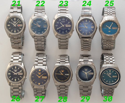 Vintage Seiko 5 Automatic Dark Blue Dial Collection | 7009-8210, 7005-8042, 7009-8081, 6308-8030, 7009-8550, 7009-821J, 7009-5180, 7019-7370, 7009-5240