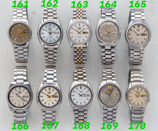 Vintage Seiko 5 Automatic Collection | Champagne, White, Silver & Grey Dials | Refs: 7009-8920, 7S26-3040, 7009-821J, 7S26-8210, 7009-8600, 7009-885R, 7009-8331, 6309-8840, 7009-3111
