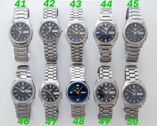 Vintage Seiko 5 Automatic Dark Blue Dial Collection | Refs: 6309-8160, 6309-720B, 7S26A, 7009-8750, 6309-8800, 6309-9000, 7S26-6000, 6309-565A, 7009-8580, 6309-8840