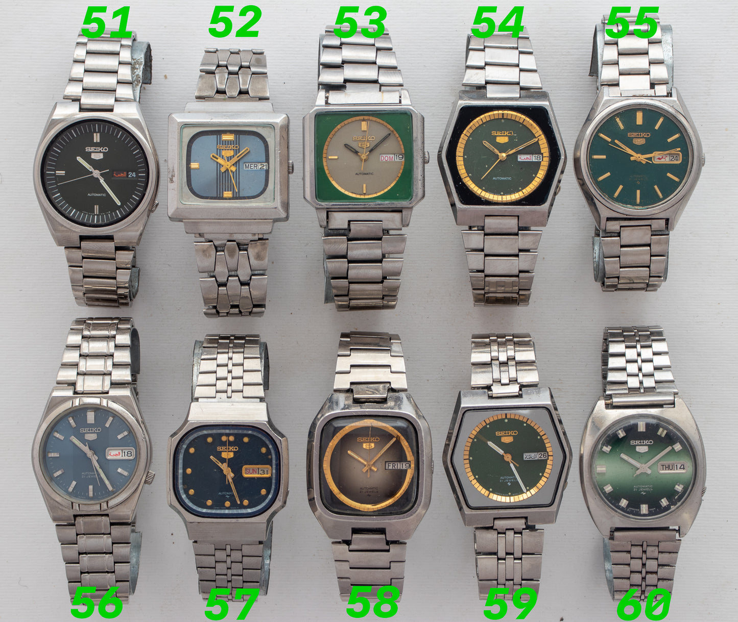 Vintage Seiko 5 TV & Hexagon Case Collection | Refs: 6309-611A, 6349-5020, 6309-547A, 6309-610A, 6319-8120, 7S26-01H0, 7009-529A, 7019-5090, 6319-602A, 7019-7190