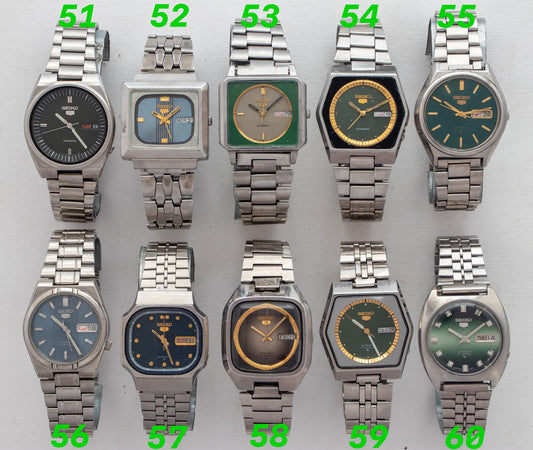Vintage Seiko 5 TV & Hexagon Case Collection | Refs: 6309-611A, 6349-5020, 6309-547A, 6309-610A, 6319-8120, 7S26-01H0, 7009-529A, 7019-5090, 6319-602A, 7019-7190
