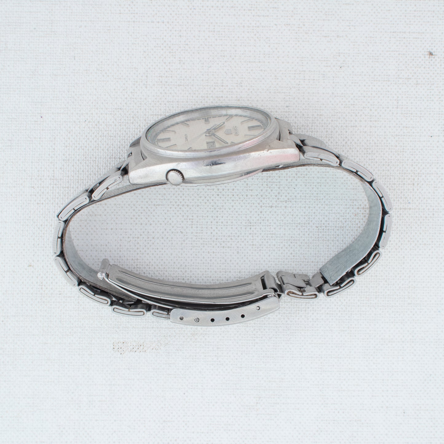 Vintage Seiko 5 Automatic Men's Watch 6309-5600, Texture Silver Dial Day/Date