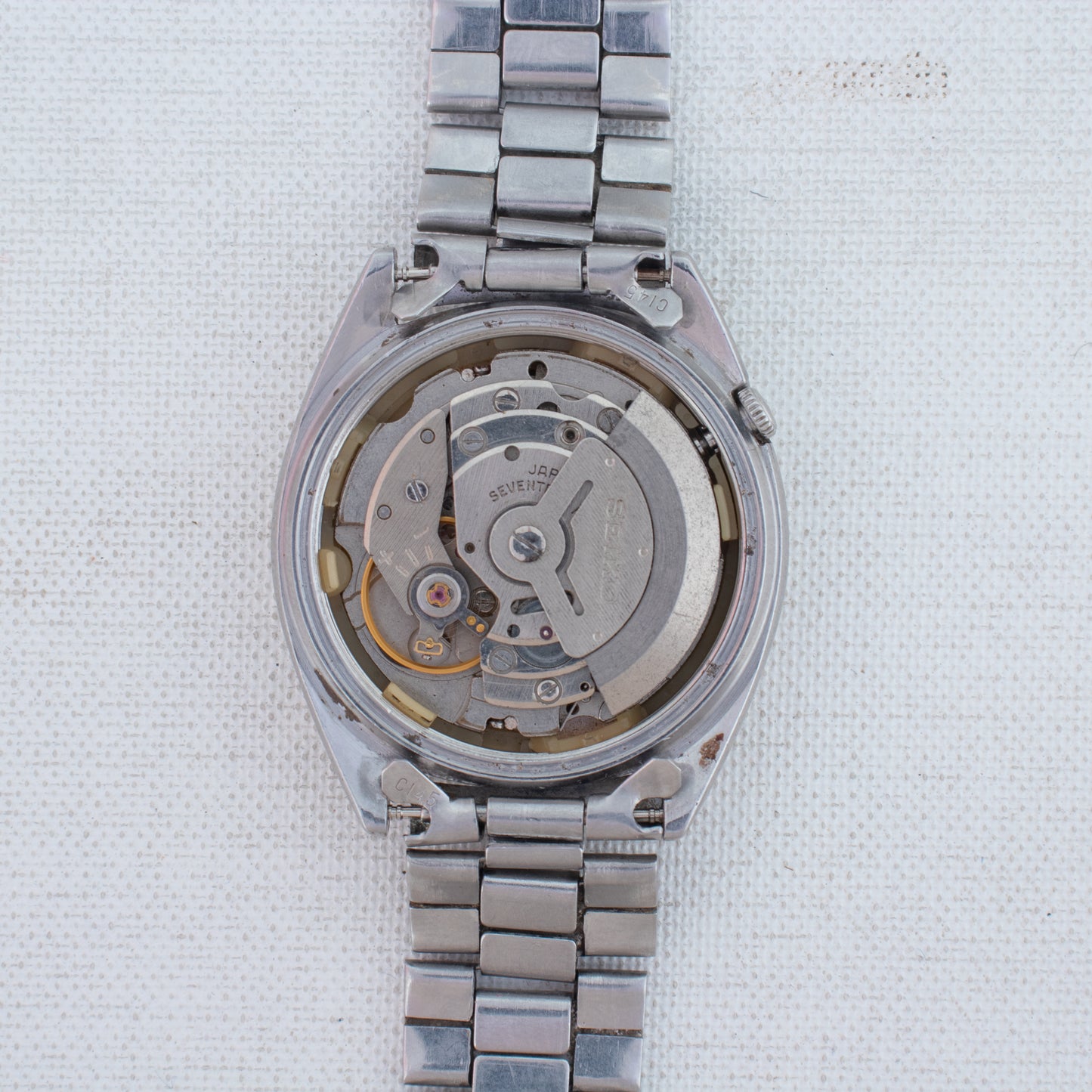 Vintage Seiko 5 Automatic Men's Watch 6309-5600, Texture Silver Dial Day/Date