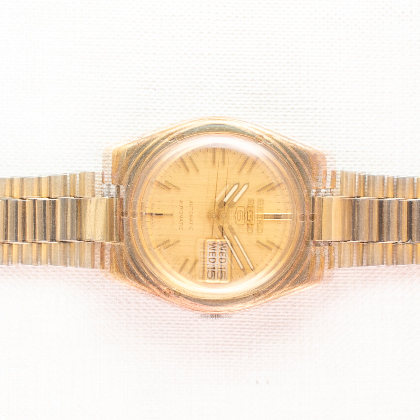 Vintage Seiko 5 Automatic Men's Watch Gold-Tone 6309-8150 English/Arabic Day
