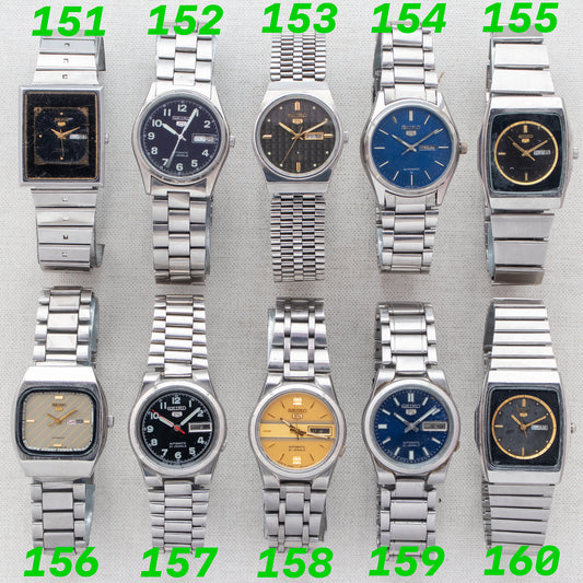Vintage Seiko 5 Unisex Automatic Collection | TV, Field & Square Cases | Refs: 2949-5110, 4216-0020, 4206-0591, 4206-0250, 2906-075A, 2906-5590, 4227-00C0
