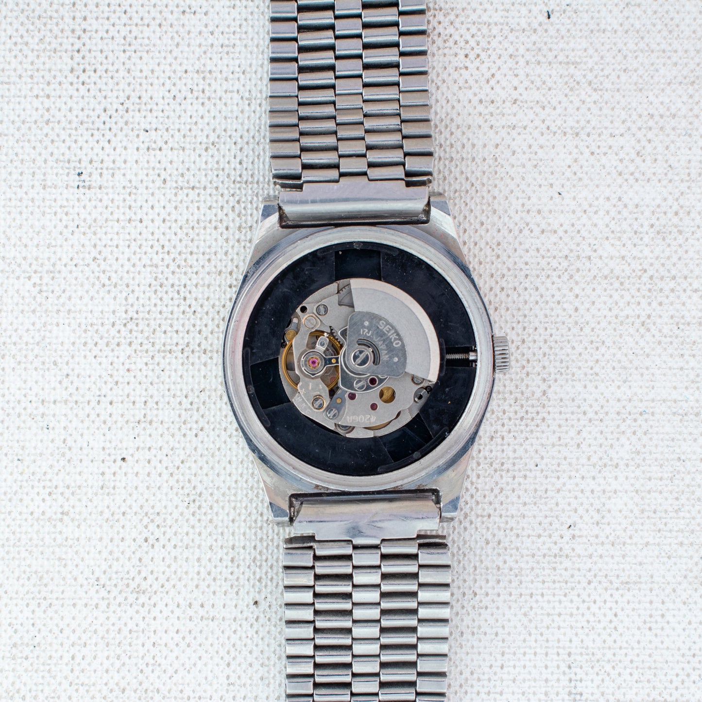 Vintage Seiko 5 Automatic Unsex Watch | Black Mosaic / Honeycomb Dial 4206-0591