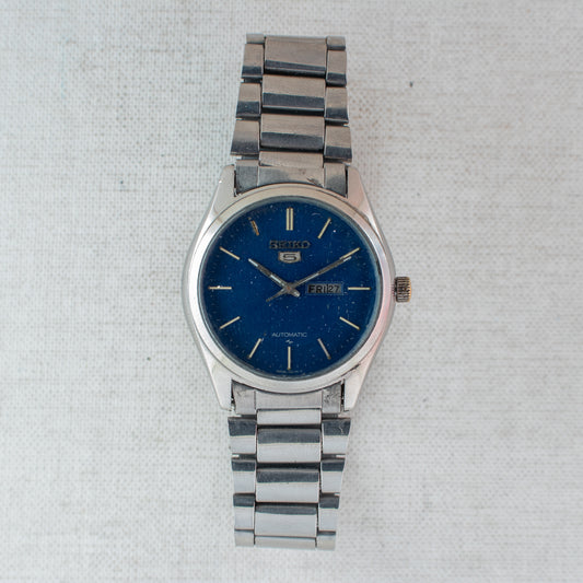 Vintage Seiko 5 Automatic Unsex Watch | Blue Dial 4206-0250 Daini Logo Day/Date