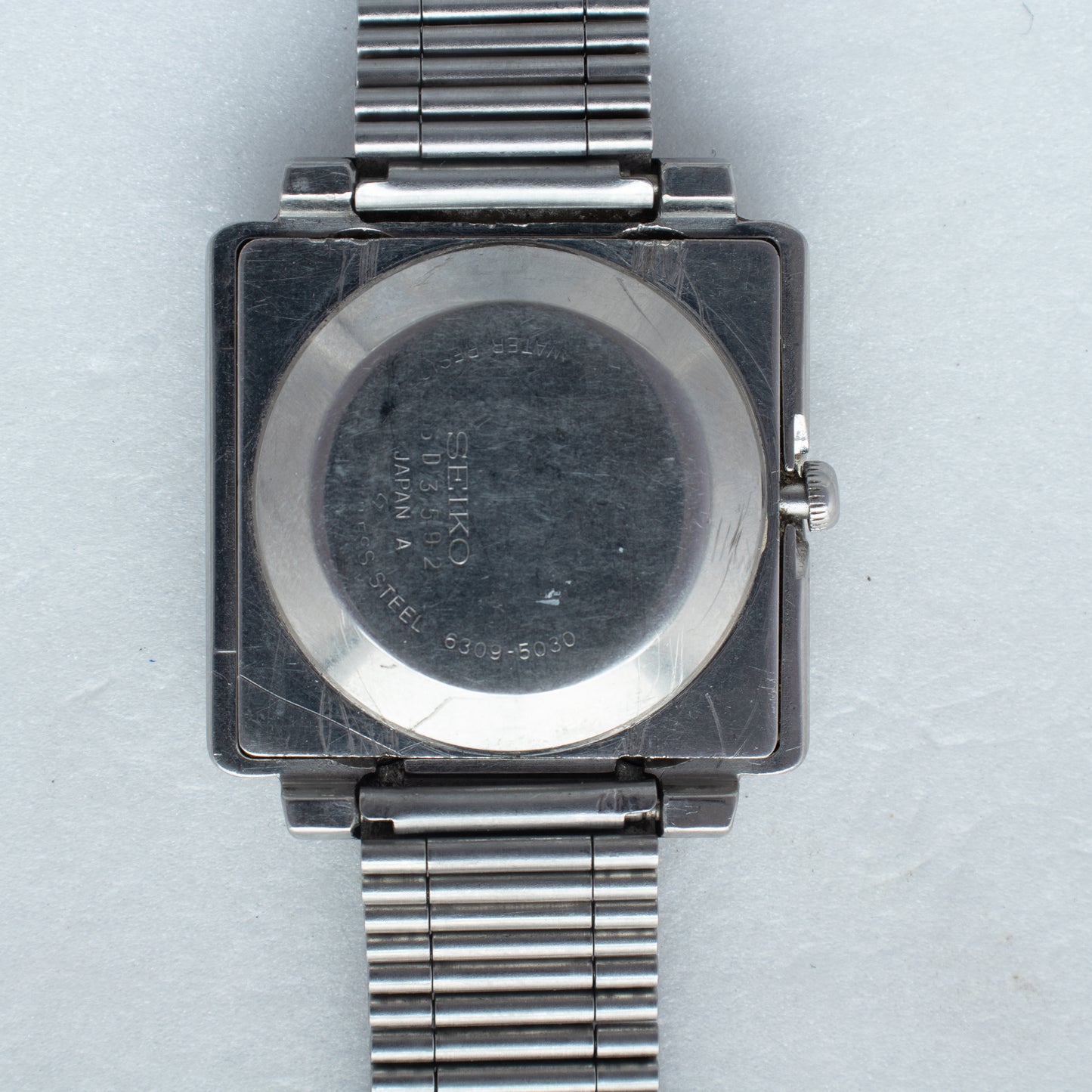 Vintage Seiko 5 Automatic Watch 6309-5030 Black Dial TV Case Bilingual Days 1980