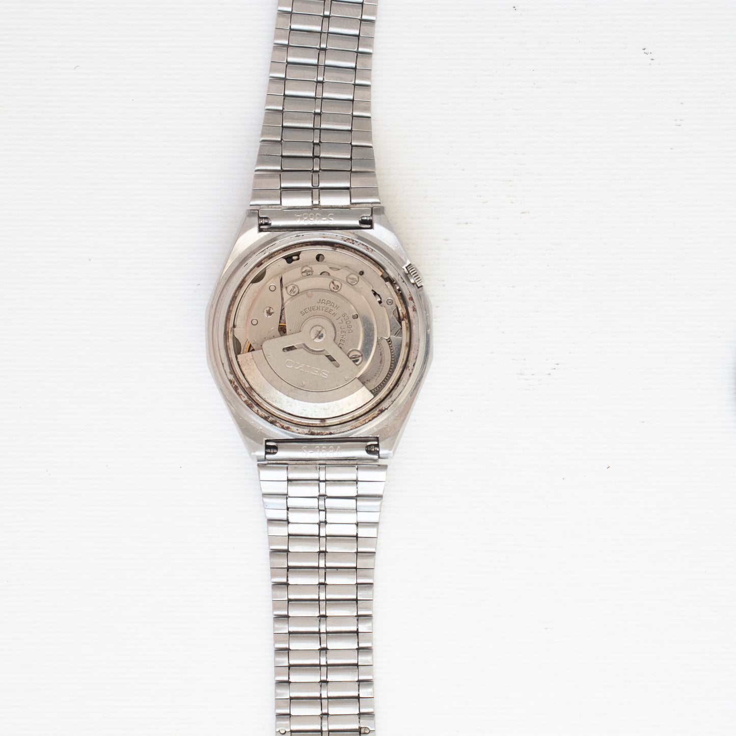Vintage Seiko 5 Automatic Watch 6309-720C Black Dial Rhinestone Indices 17J