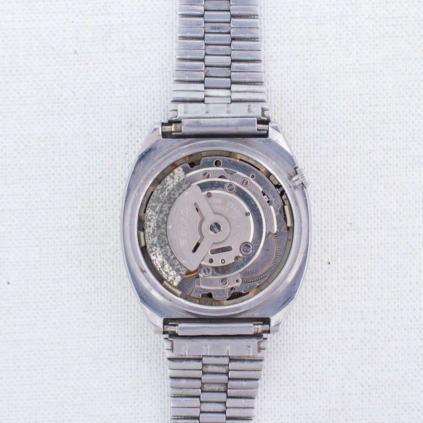 Vintage Seiko 5 Automatic Watch Dark Blue Dial with Gold Accents 6309-522A MINT