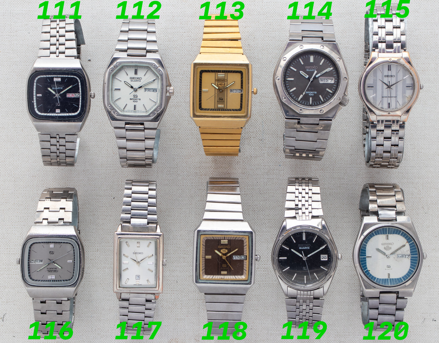 Vintage Seiko SQ Quartz & Sports 100 | Precision Collection | Refs: 8223-508A, 8229-5030, 8223-5260, 7546-703A, V701-2K30, 8223-5080, 7N01-0EA0, 8223-526A, 8222-8020, 8223-8050